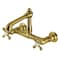 Kingston Brass KS7247AX 8" Center Wall Mount Bathroom Faucet, Brushed Brass KS7247AX - alternate 1